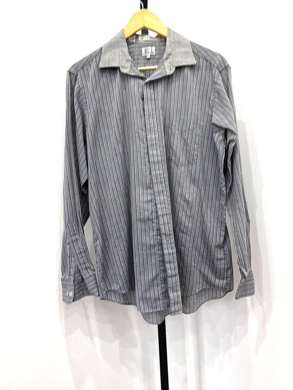 Attitude 16.5 34/35 Men's Long Sleeve Striped Button-Up Shirt